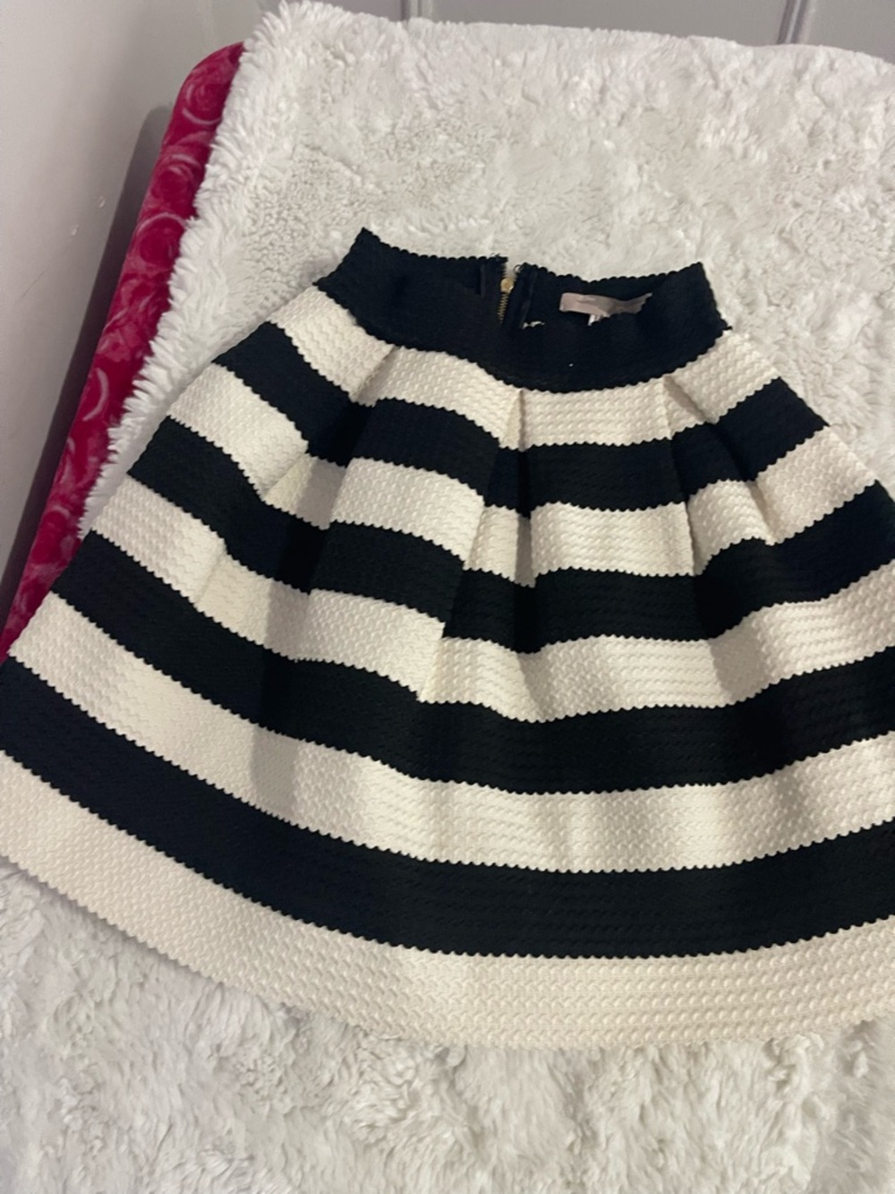 Forever 21 Black and White Striped Circle Skirt